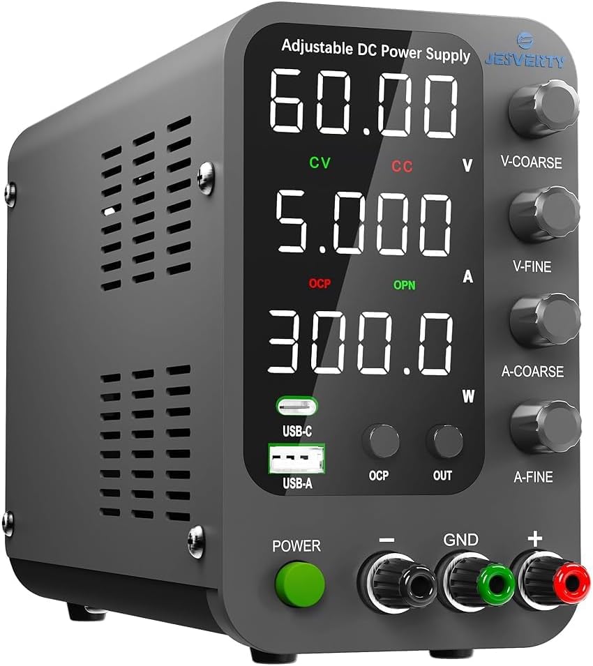 Detalle de Alimentatore CC variabile da banco commutabile SPS-6005V con uscita ON/OFF e ricarica USB-C/Type-A 20W