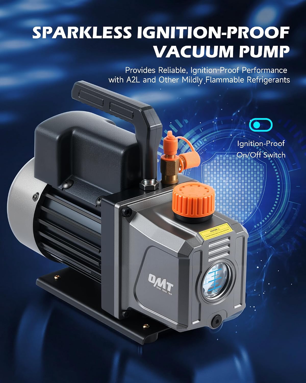 Detalle de Orion Motor Tech R1234yf 1/3 hp Vacuum Pump