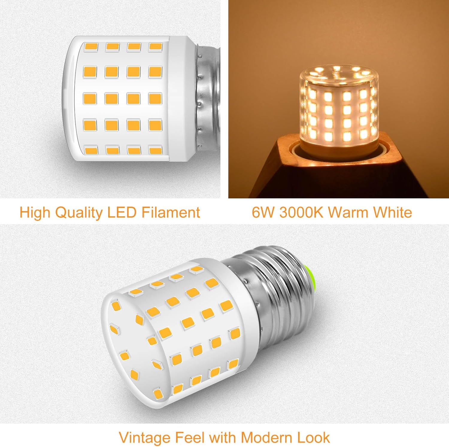 Thumbnail 3 de TZHILAN E27 LED Lampe – Ersatz für Osram 60W Halogenlampe, 6W, 806 lm, Warmweiß, E27, 6er-Pack