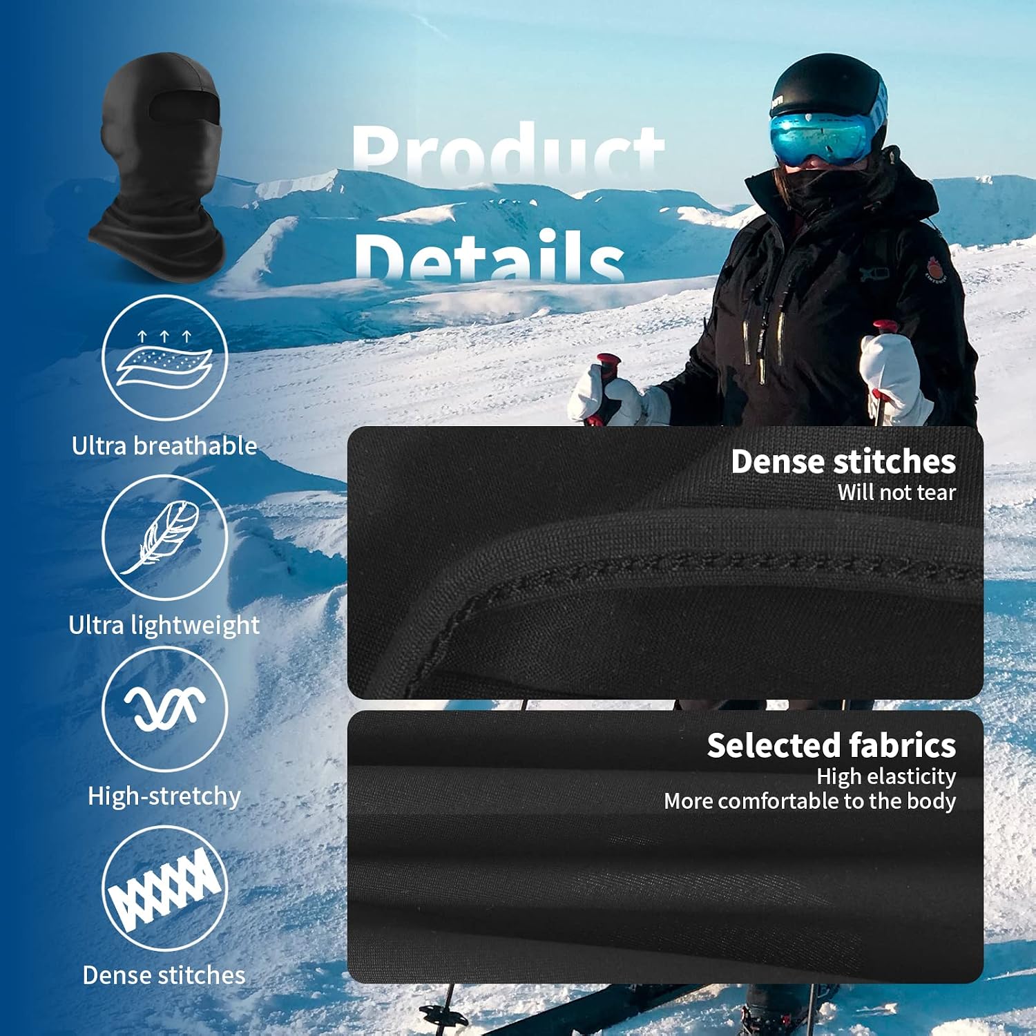 Thumbnail 6 de YESLIFE Balaclava Ski Mask winter face mask