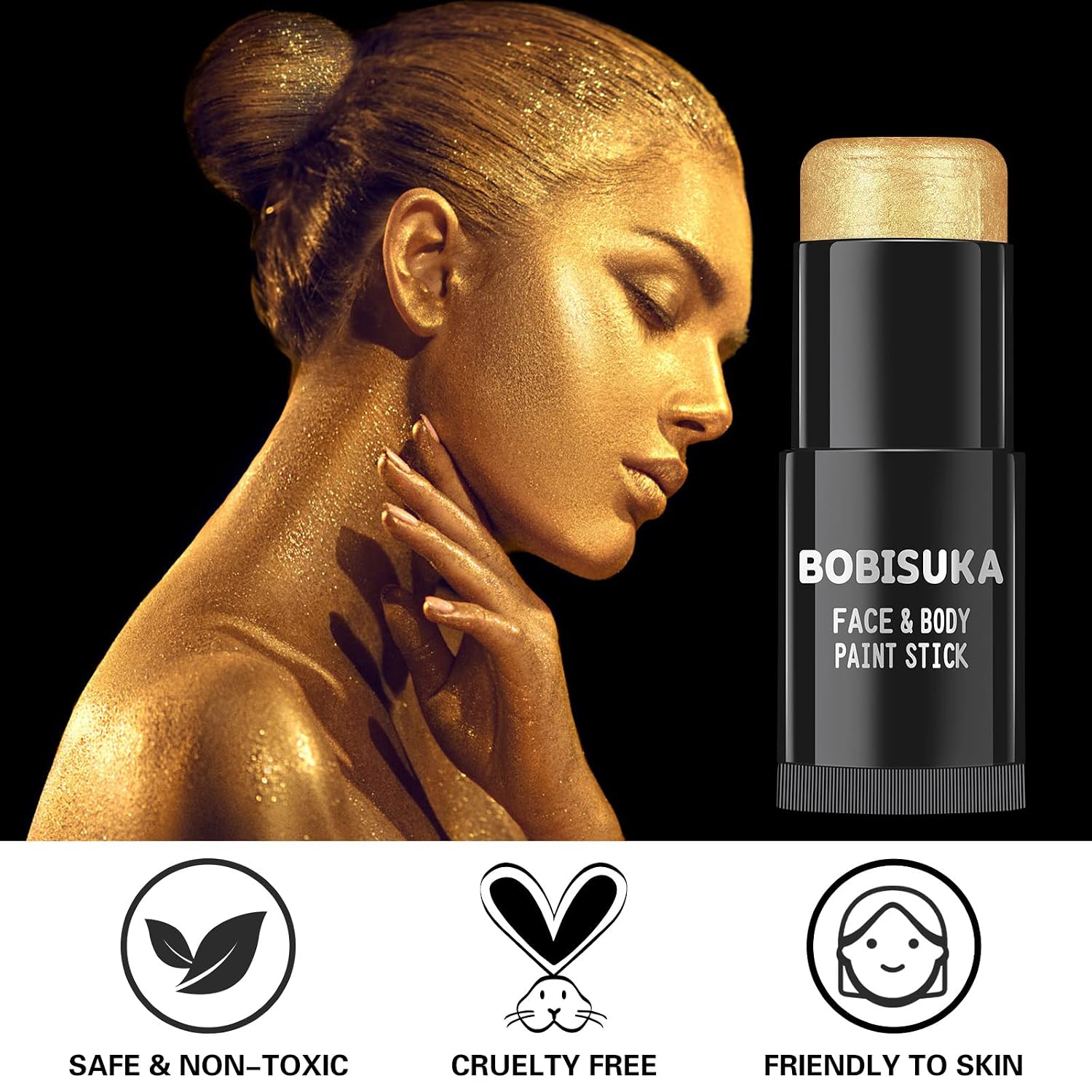 Thumbnail 4 de BOBISUKA Face Paint Stick in Metallic Gold