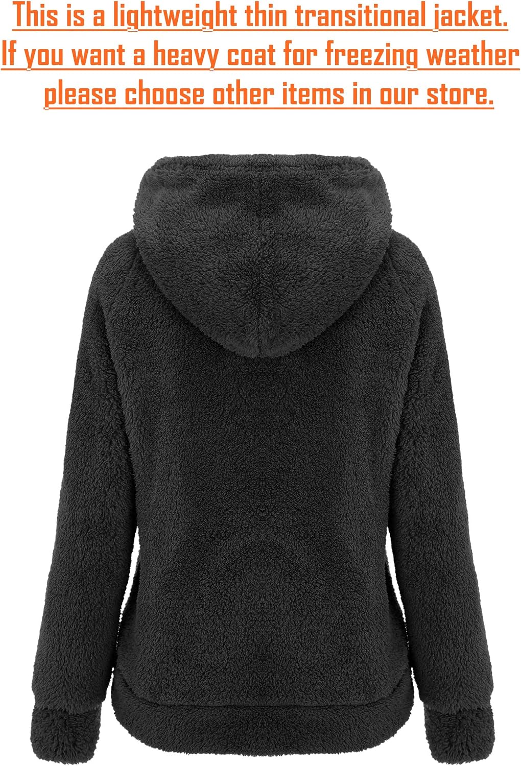 Thumbnail 3 de RISISSIDA Women’s Sherpa Faux Fur Hooded Jacket with Zip Front and Pockets