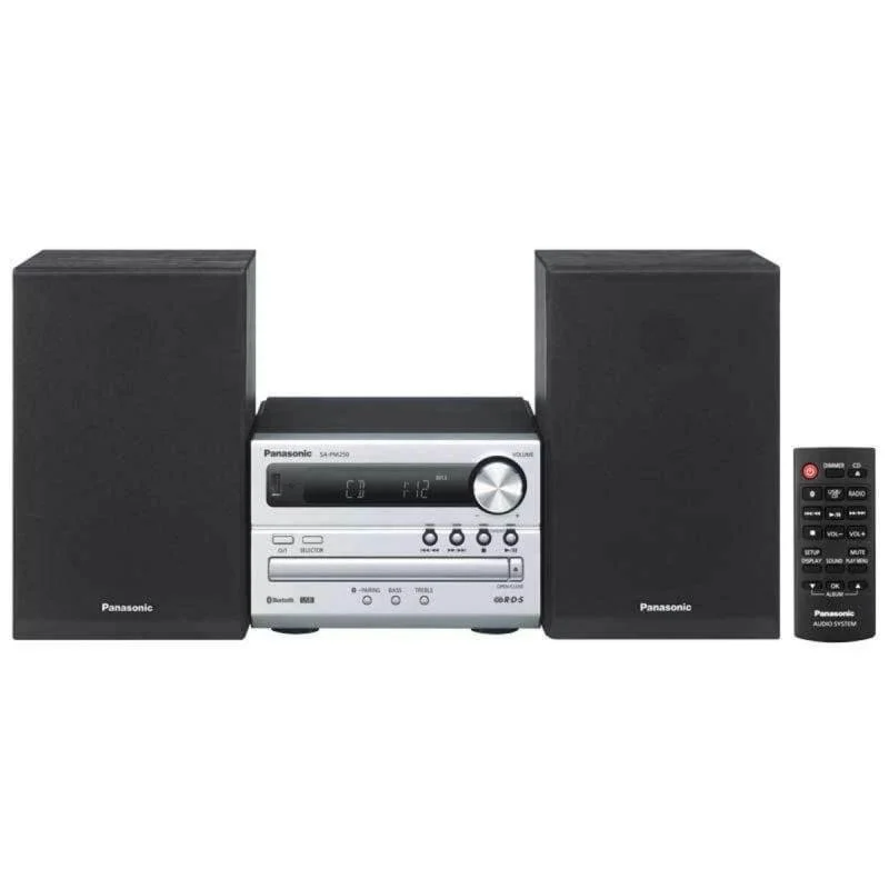 Detalle de Panasonic SC-PM250EC-S, microcadena de 20 W RMS con Bluetooth, USB y CD