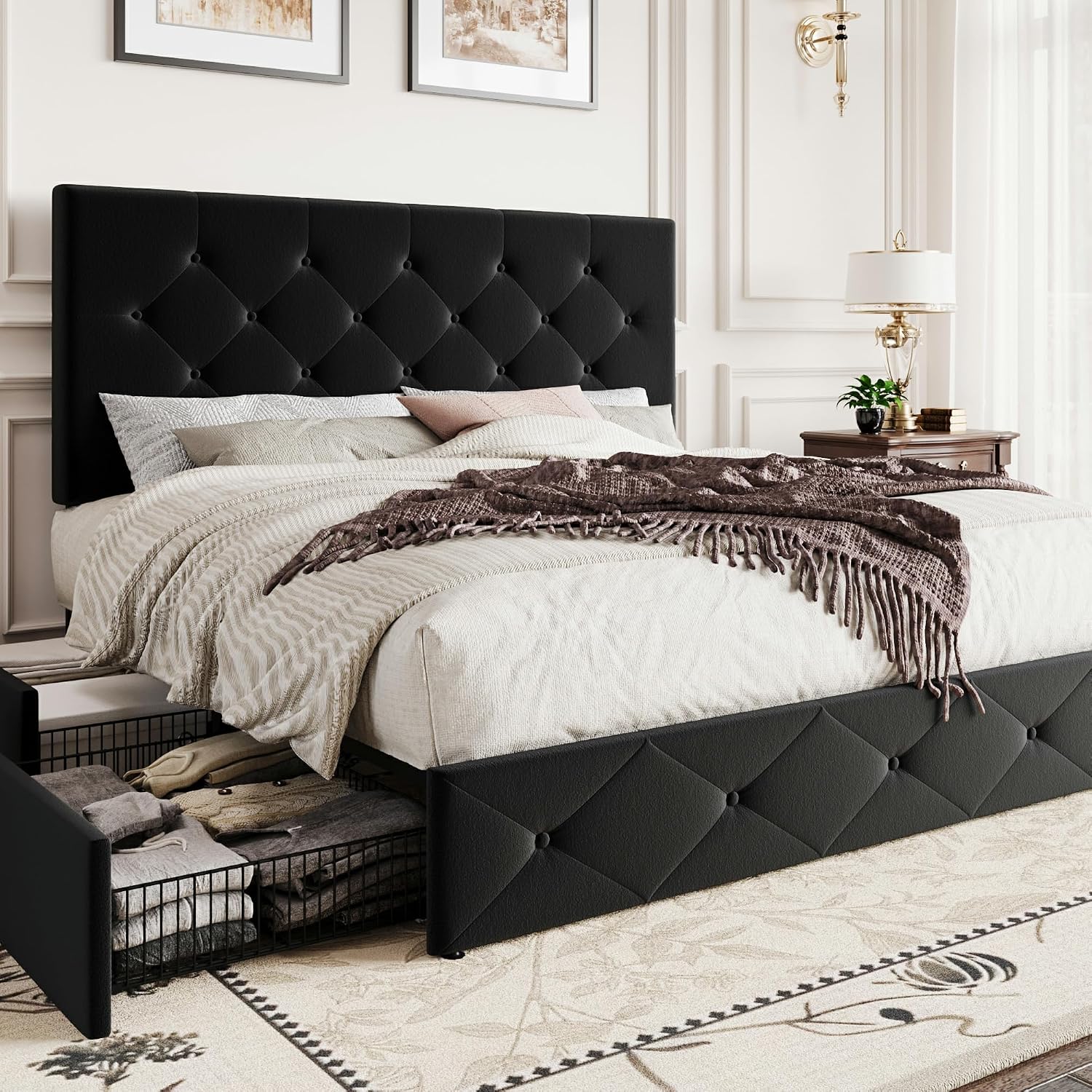 Detalle de SHA CERLIN Queen Bed Frame, Velvet