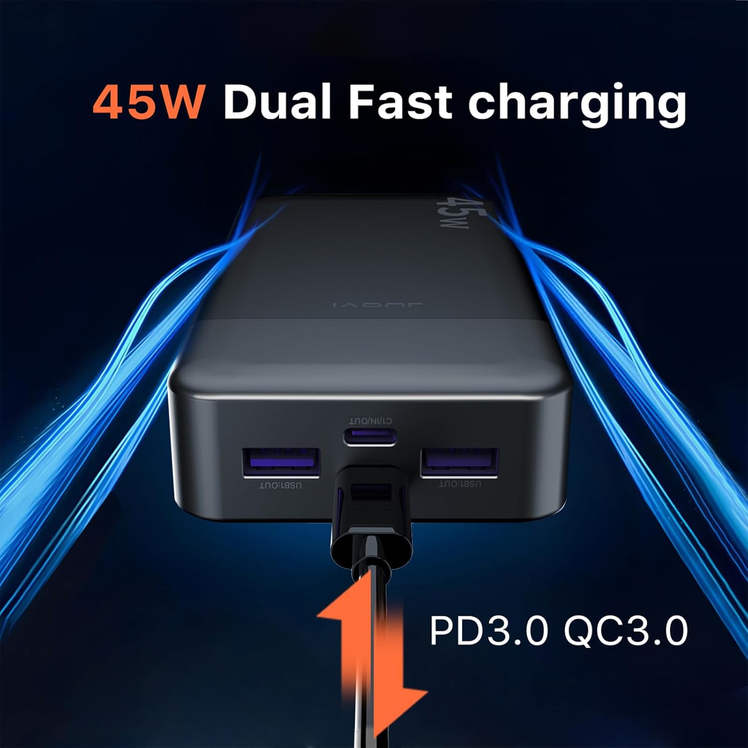 Thumbnail 2 de JUOVI Batterie Externe 45W 20000 mAh : Power Bank USB-C avec charge rapide PD/QC et 4 ports