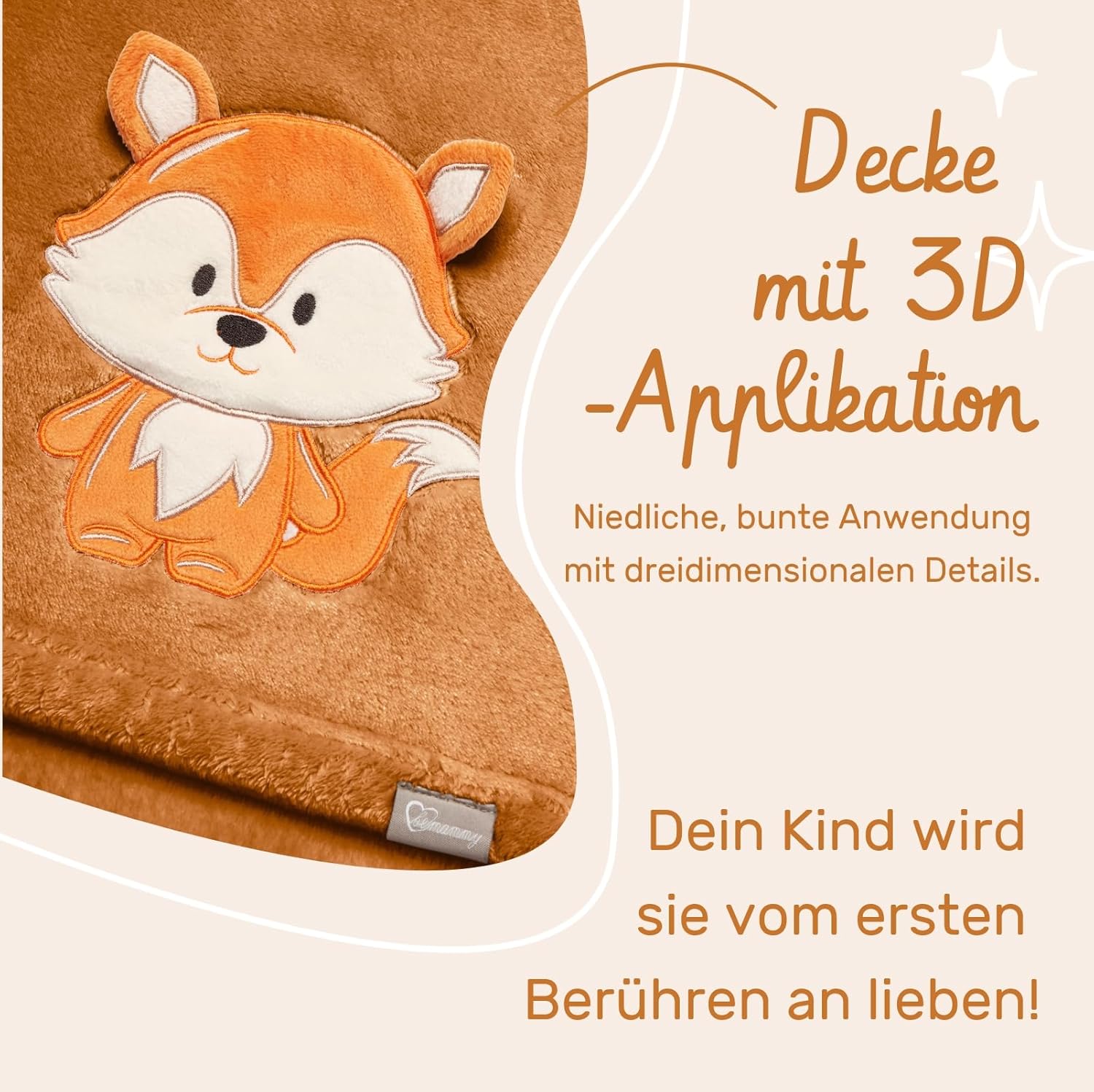 Thumbnail 4 de Be Mammy Couverture chaude pour bébé - Peluche 3D Renard Marron (BE20-168)