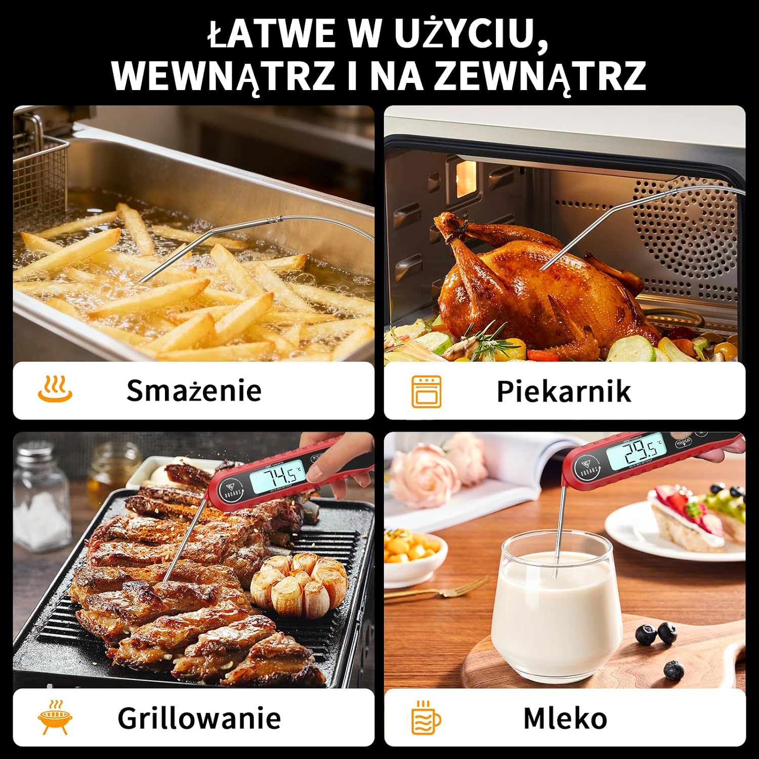 Thumbnail 6 de DOQAUS CP8 PRO – termometr do mięsa z 2 sondami, alarmem i podświetleniem