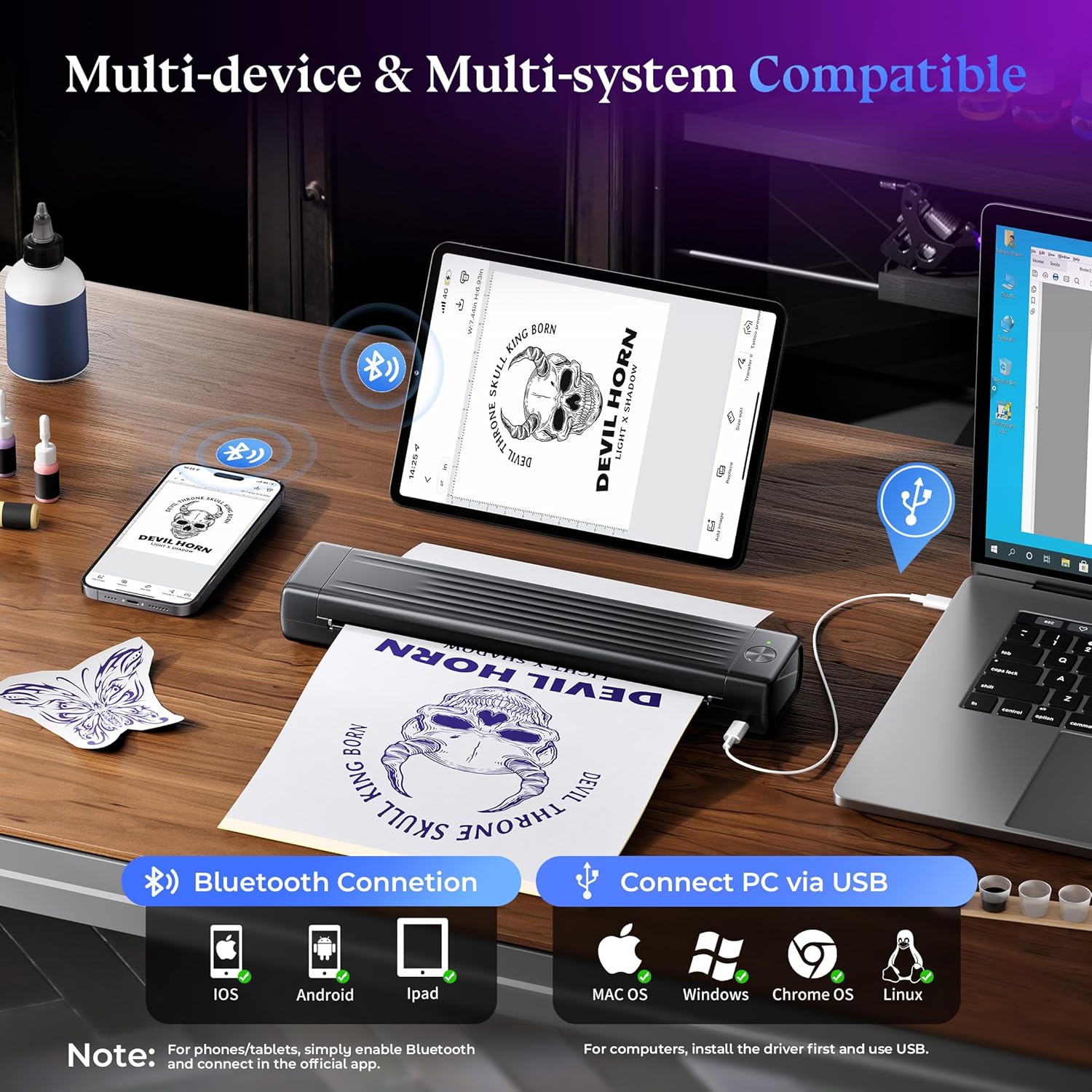 Thumbnail 4 de Itari A886 Tattoo Stencil Printer Kit — 10 pcs stencil printer 🖨