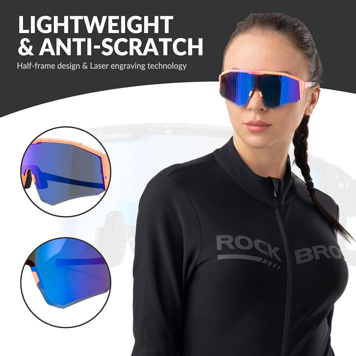 Detalle 2 de ROCKBROS Occhiali Polarizzati Ciclismo MTB