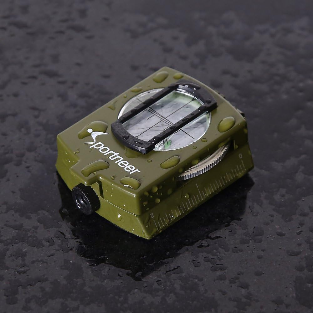 Detalle 2 de Sportneer Hiking Compass Navigation – waterproof, shockproof lensatic military compass
