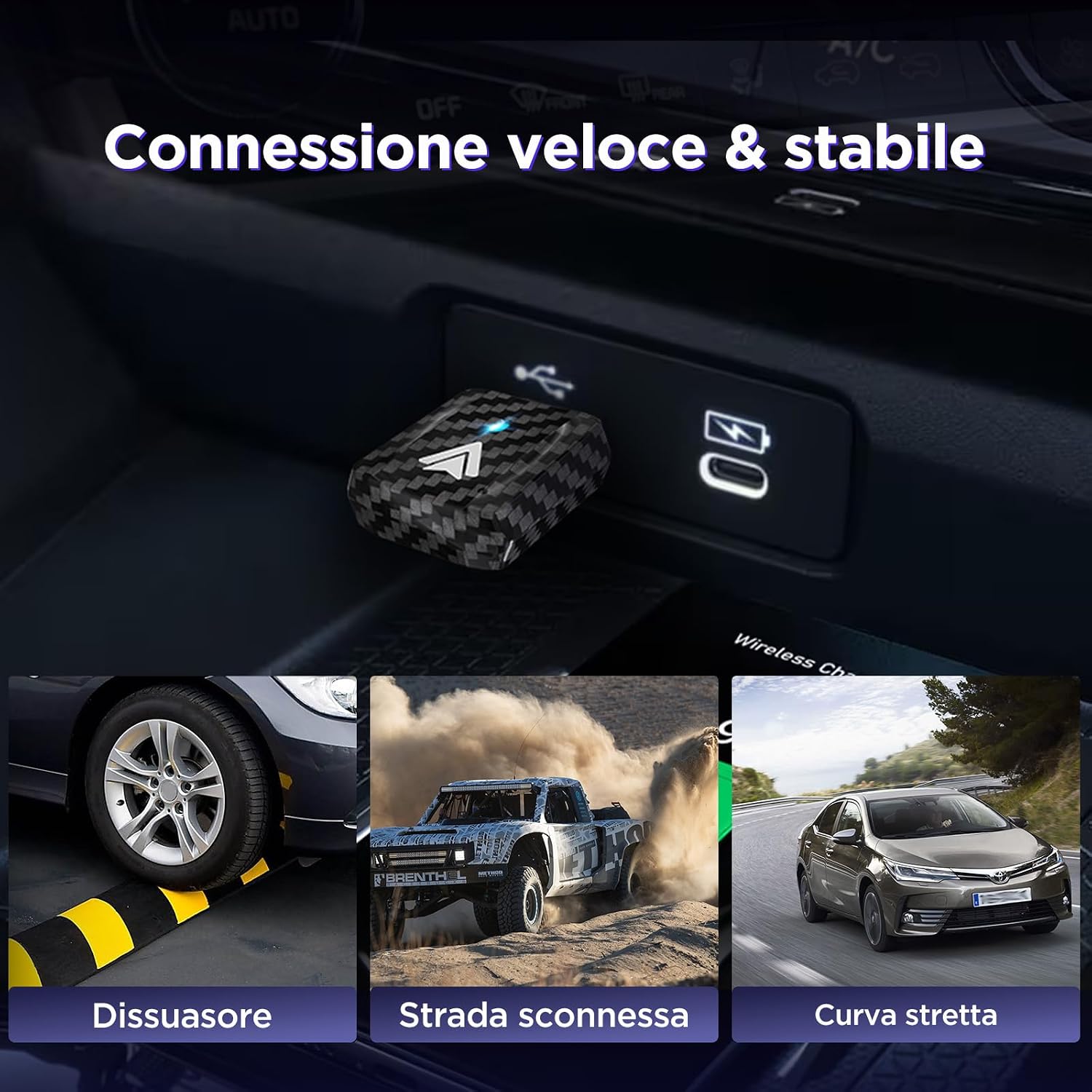 Detalle 1 de MSXTTLY U2AC-L9 Adattatore Android Auto wireless