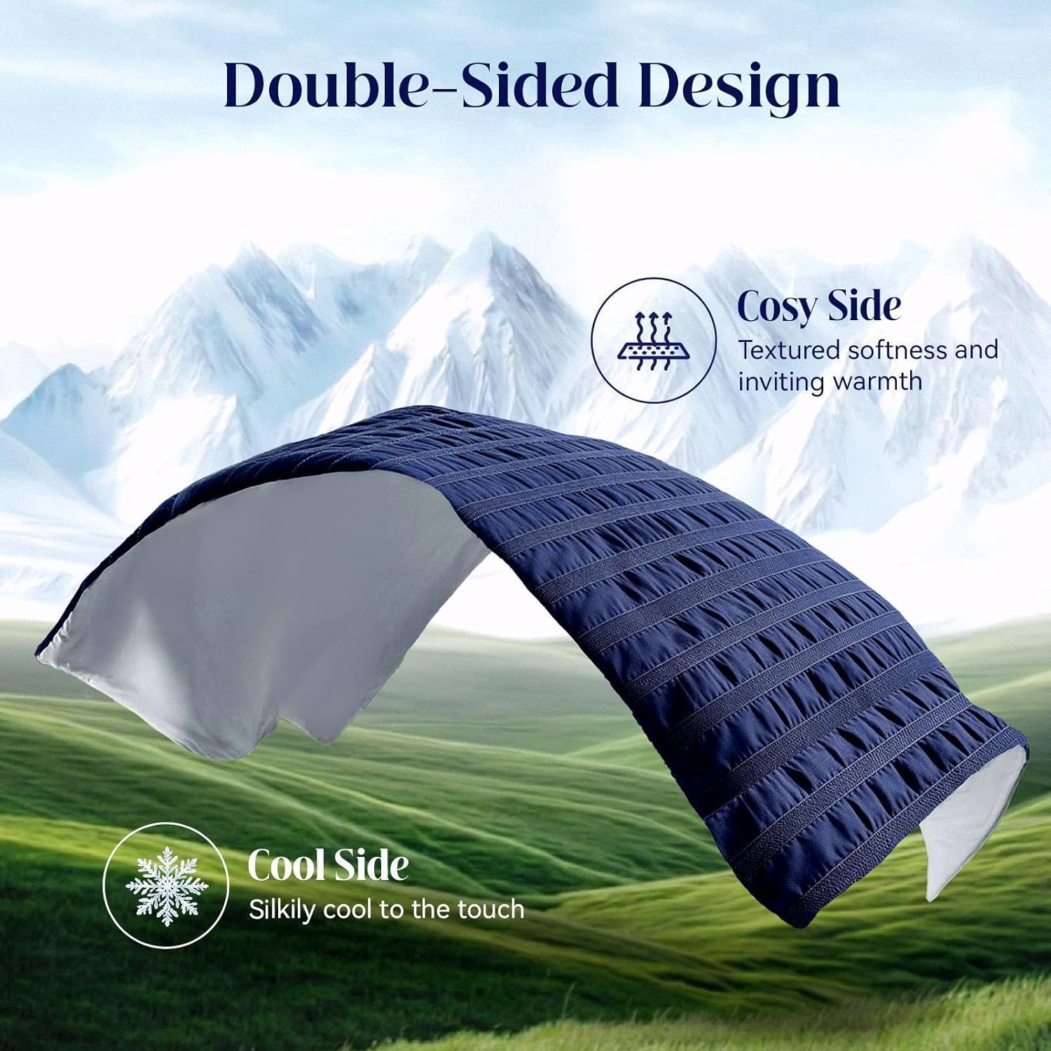 Detalle de IKALIFE Couverture Rafraîchissante d'Été pour Adultes – 150x200 cm, double face, Arc-Chill 3.0