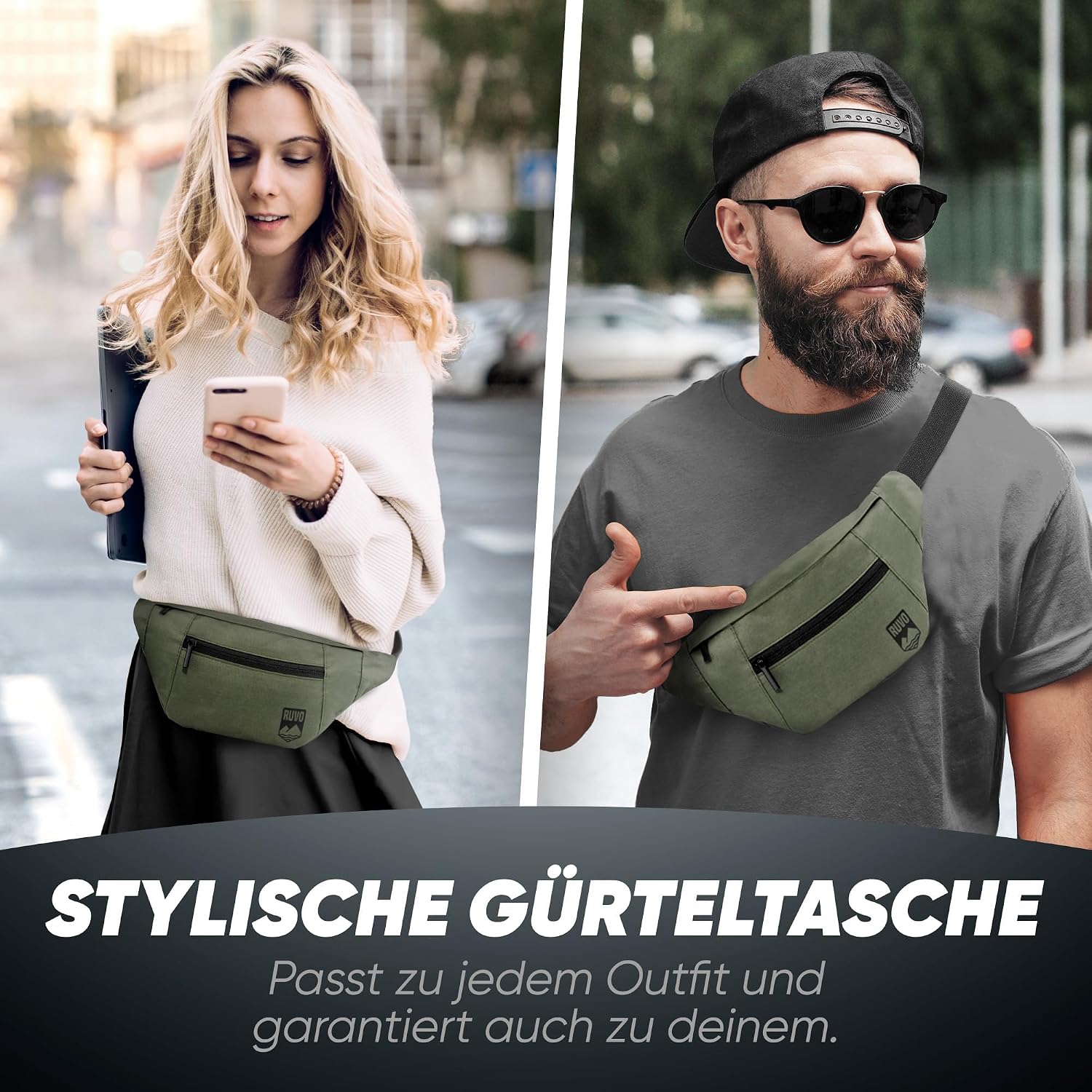 Thumbnail 5 de RUVO Bauchtasche 4 Fächer Gürtel