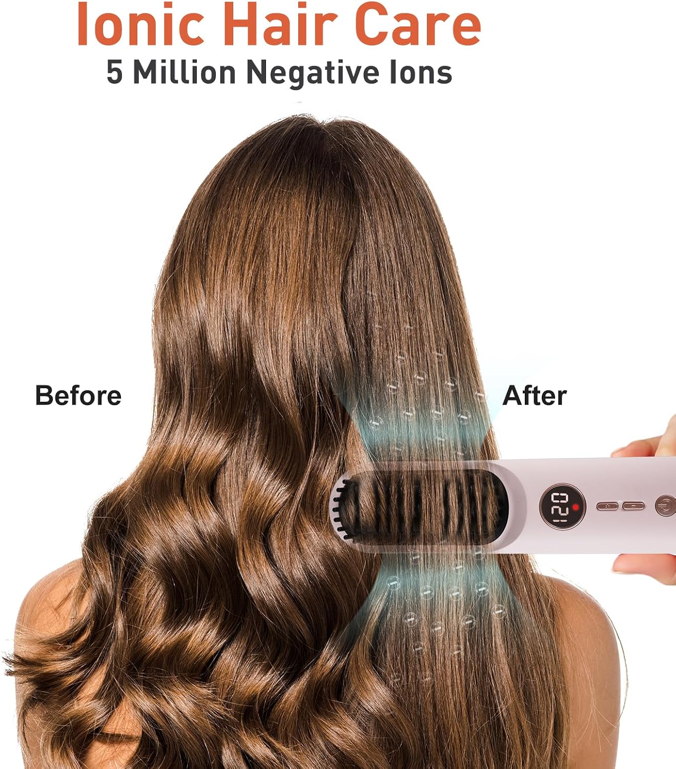Detalle de TANSHINE Cordless Hair Straightener Brush 6000mAh 💇♀