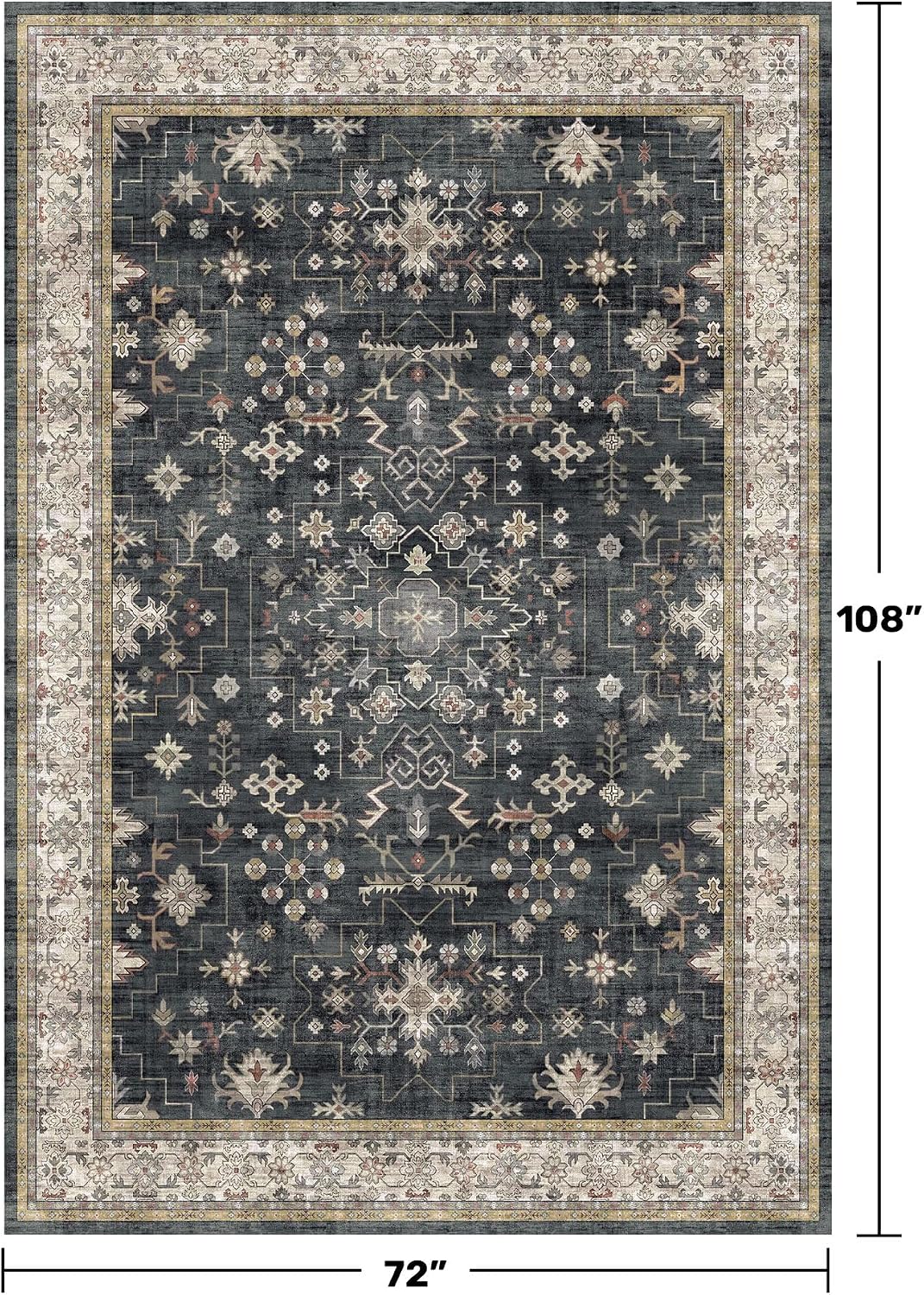 Detalle 2 de Hazo Haus 6×9 Rug — Boho Short Pile Dining Area Rug