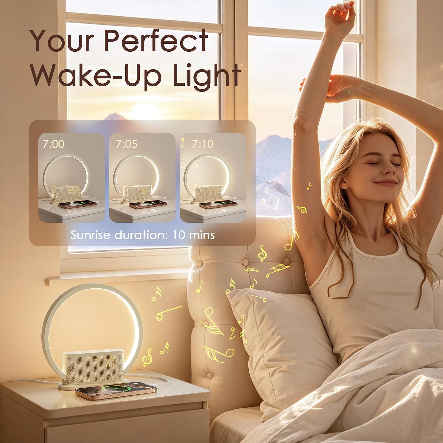 Thumbnail 3 de blonbar Wecker & Wake-up Light – Sonnenaufgangswecker mit natürlichem Licht und klangvollem Start