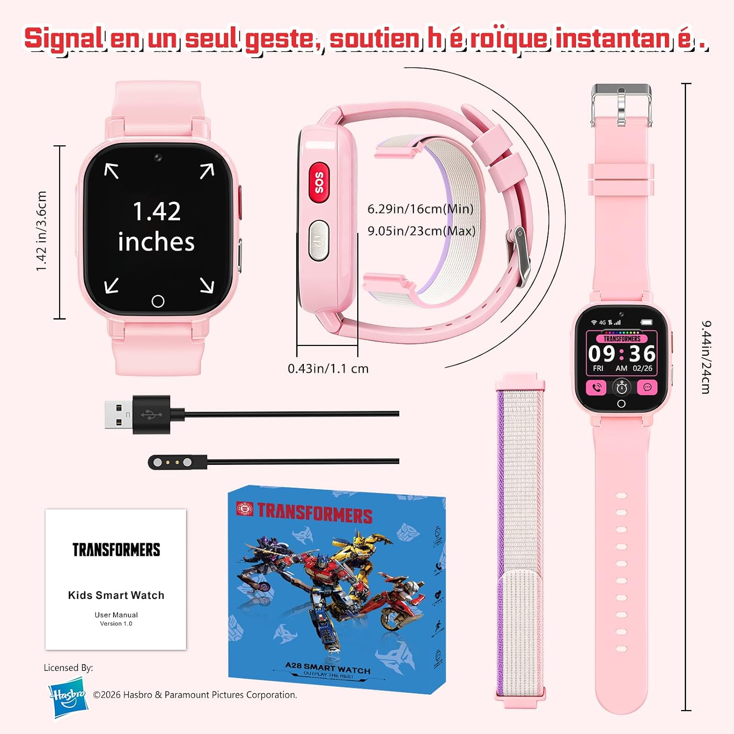 Detalle de Transformers 4G Montre Connectée Enfant — GPS 4G, appels vidéo et mode école