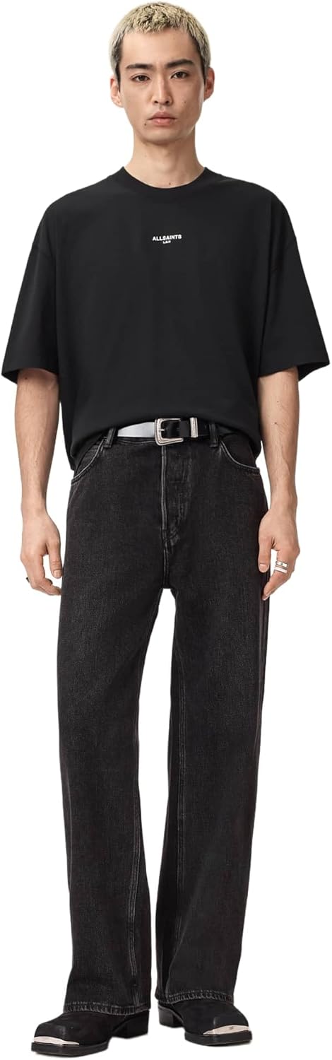Detalle 2 de Allsaints Mikro SS Crew T-Shirt Uomo — T-Shirt oversize a manica corta con girocollo