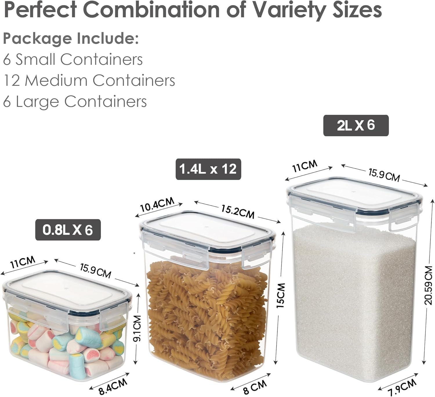 Detalle 2 de Vtopmart Vorratsdosen 24er Set 2 L