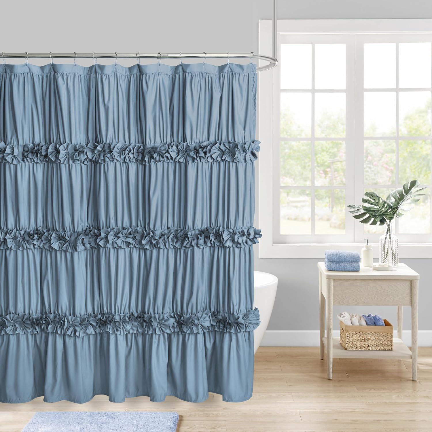 Detalle de Homechoice Decor Shower Curtain, 72 x 72 Inches
