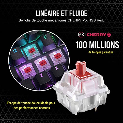 Detalle de Corsair K70 RGB PRO Clavier Gaming Mécanique Filaires – Cherry MX Red, AZERTY FR