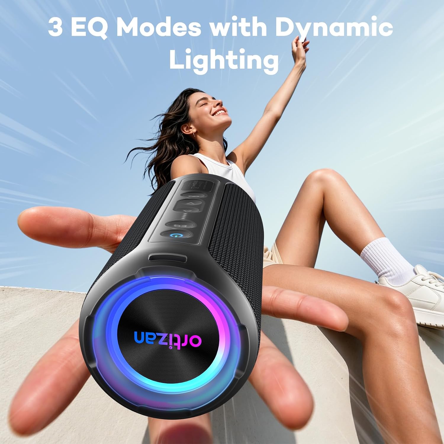 Detalle de Ortizan Portable Bluetooth Speaker Wireless (2nd Gen) — 40W Power, 30-Hour Playtime, IPX7 Waterproof