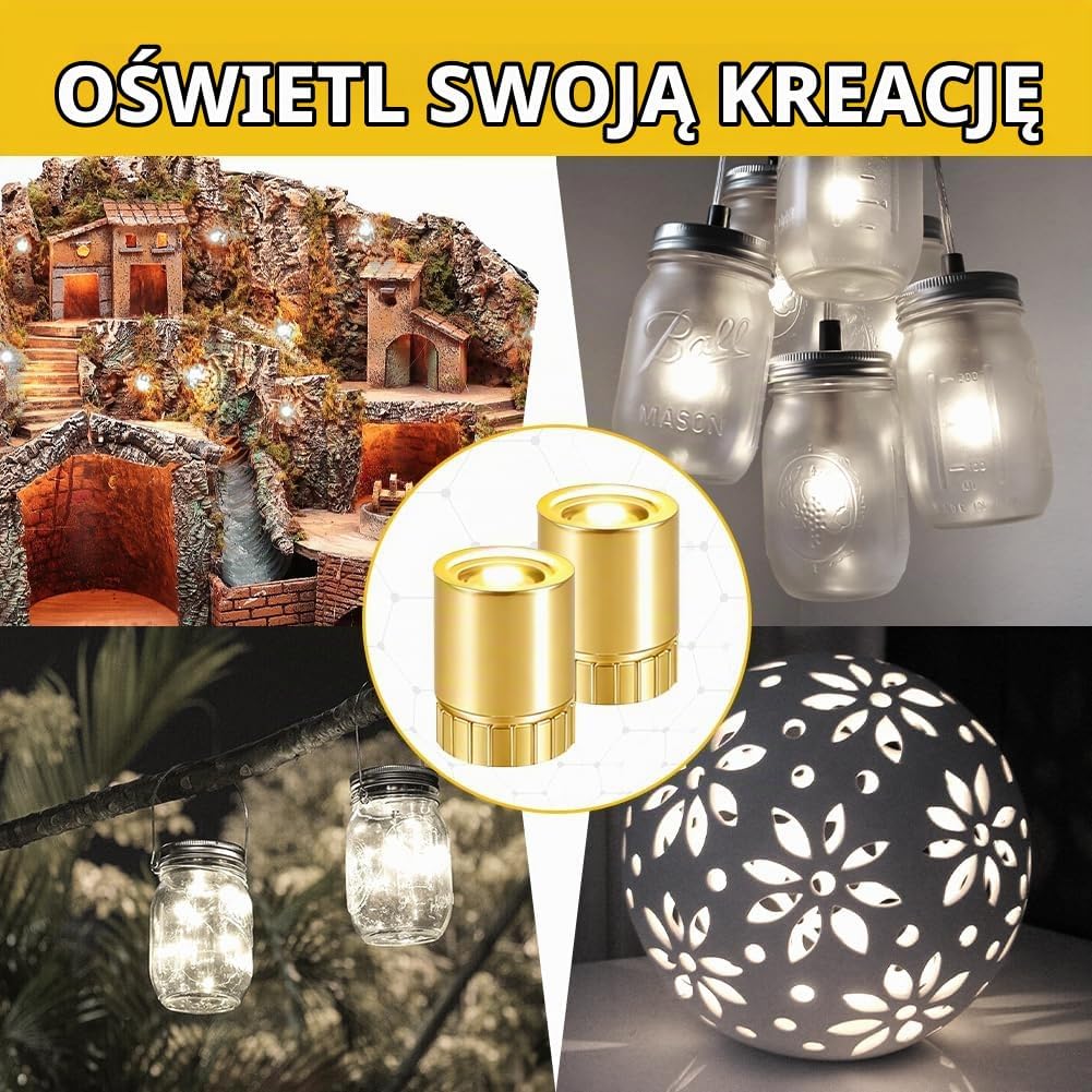 Detalle 2 de AUAUY mini lampki LED, 22 szt., 1,5 × 1 cm do rękodzieła i dekoracji