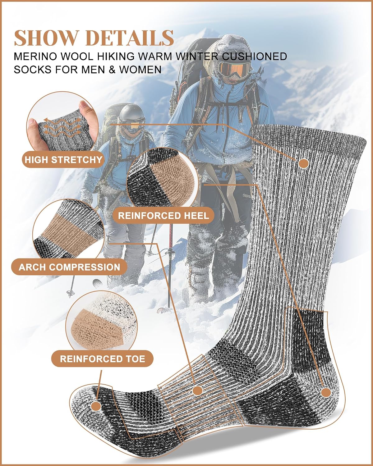 Detalle 2 de SukModen Thermal Socks, 80% Merino Wool