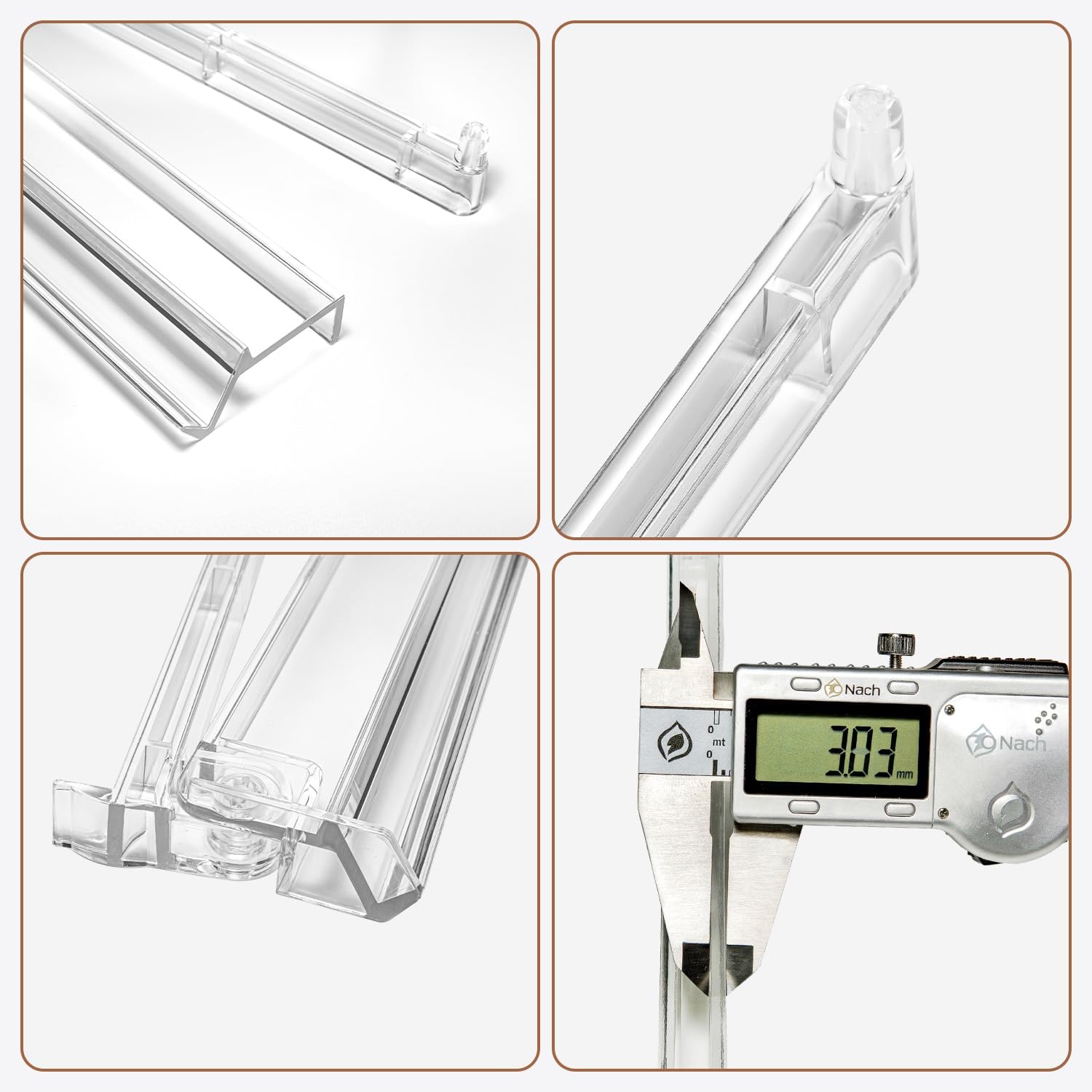 Detalle 2 de BASALTIX Mahjong Racks with Pushers, 3mm Clear Acrylic, Set of 4