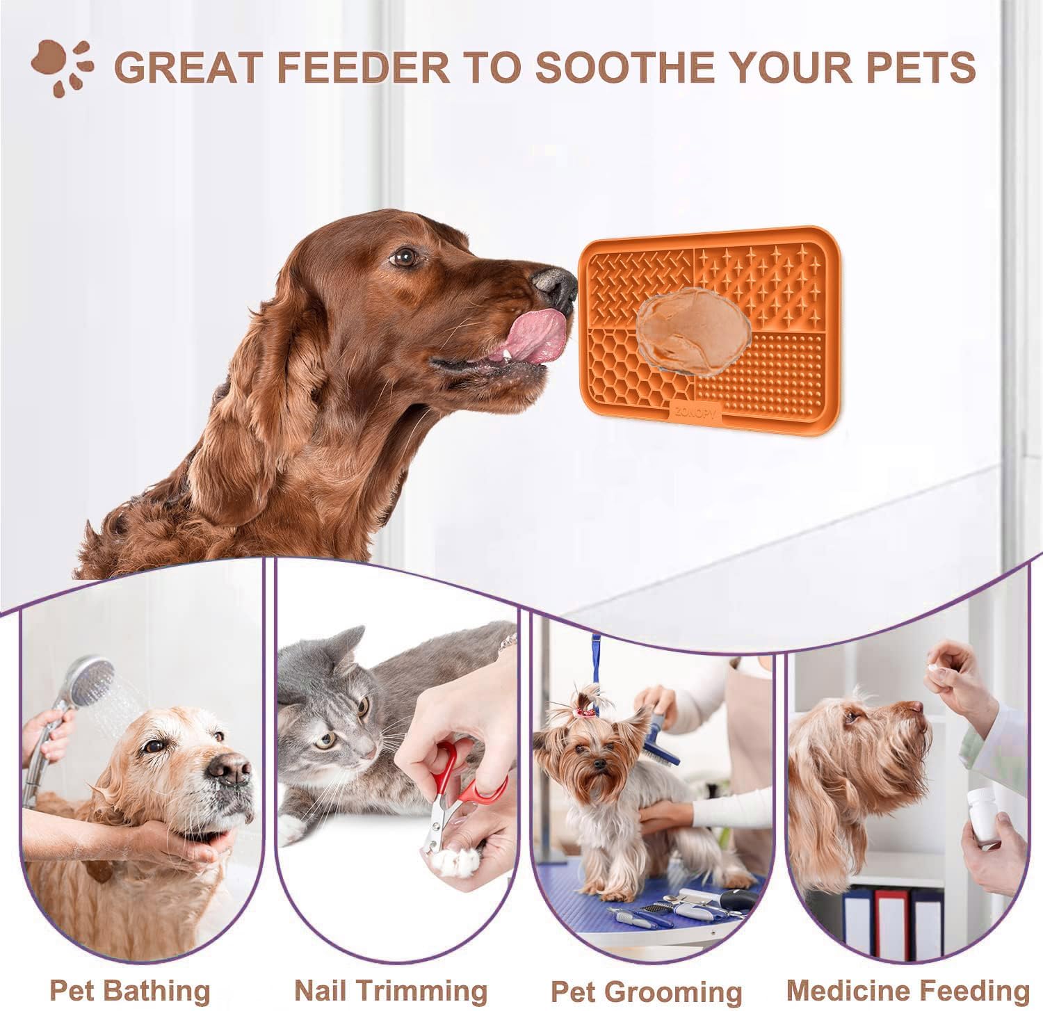 Thumbnail 4 de Zonopy Licking Mat for Dogs & Cats with Suction Cups (1 Pack)