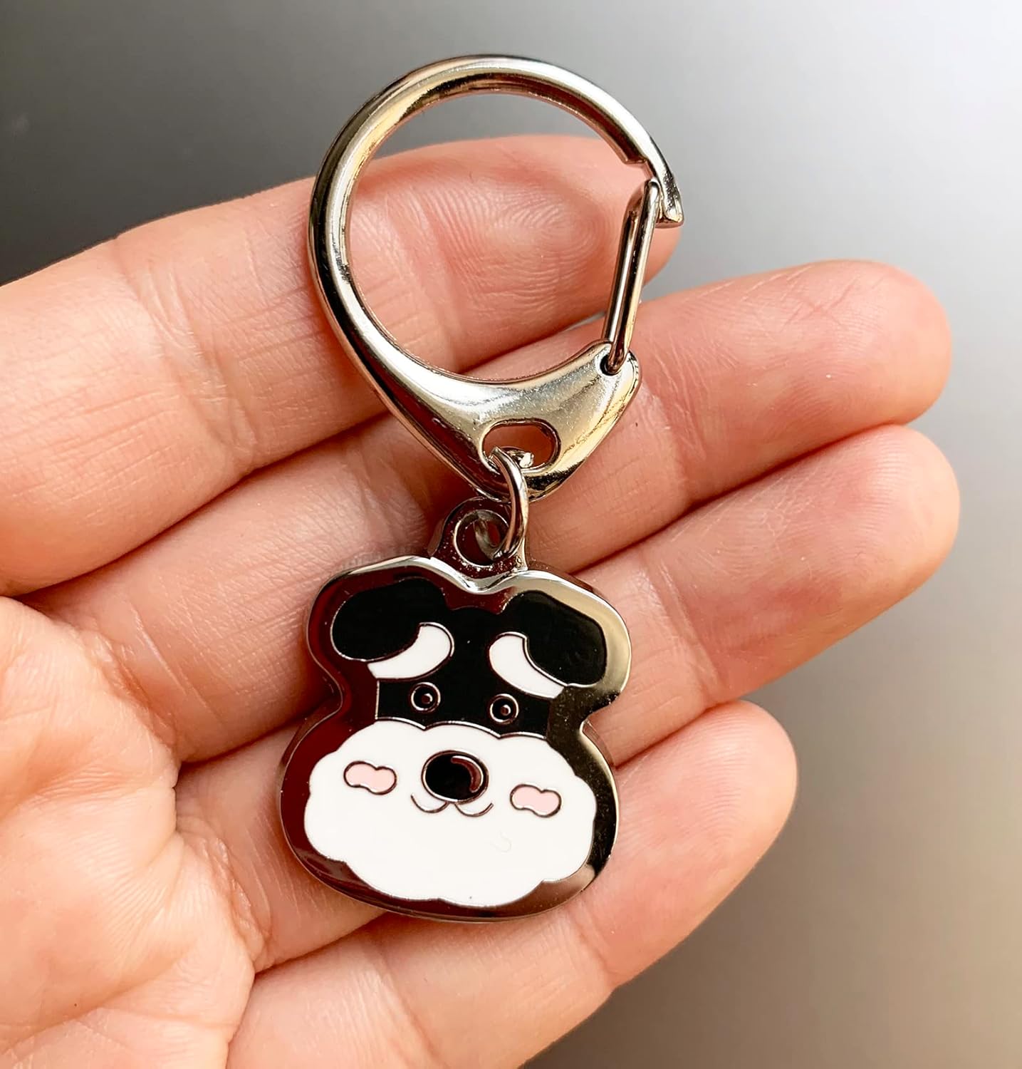 Detalle 2 de Blue Dream Island Schnauzer Dog ID Tag pendant key-ring keychain