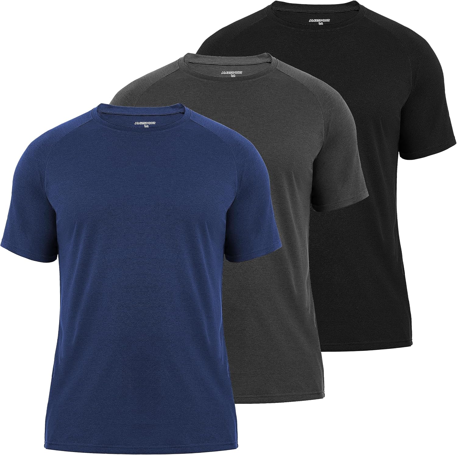 Detalle de AMZSPORT Lot de T-shirts de sport homme à manches courtes respirants à séchage rapide