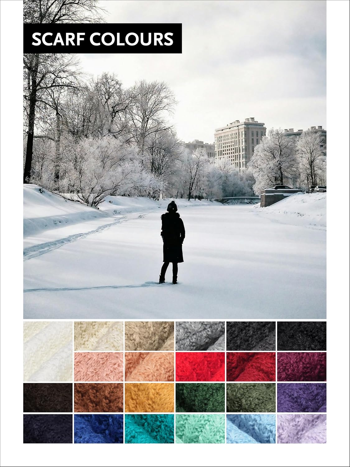 Detalle de DonDon écharpe femme hiver – foulard en laine, chic et chaud pour l’hiver