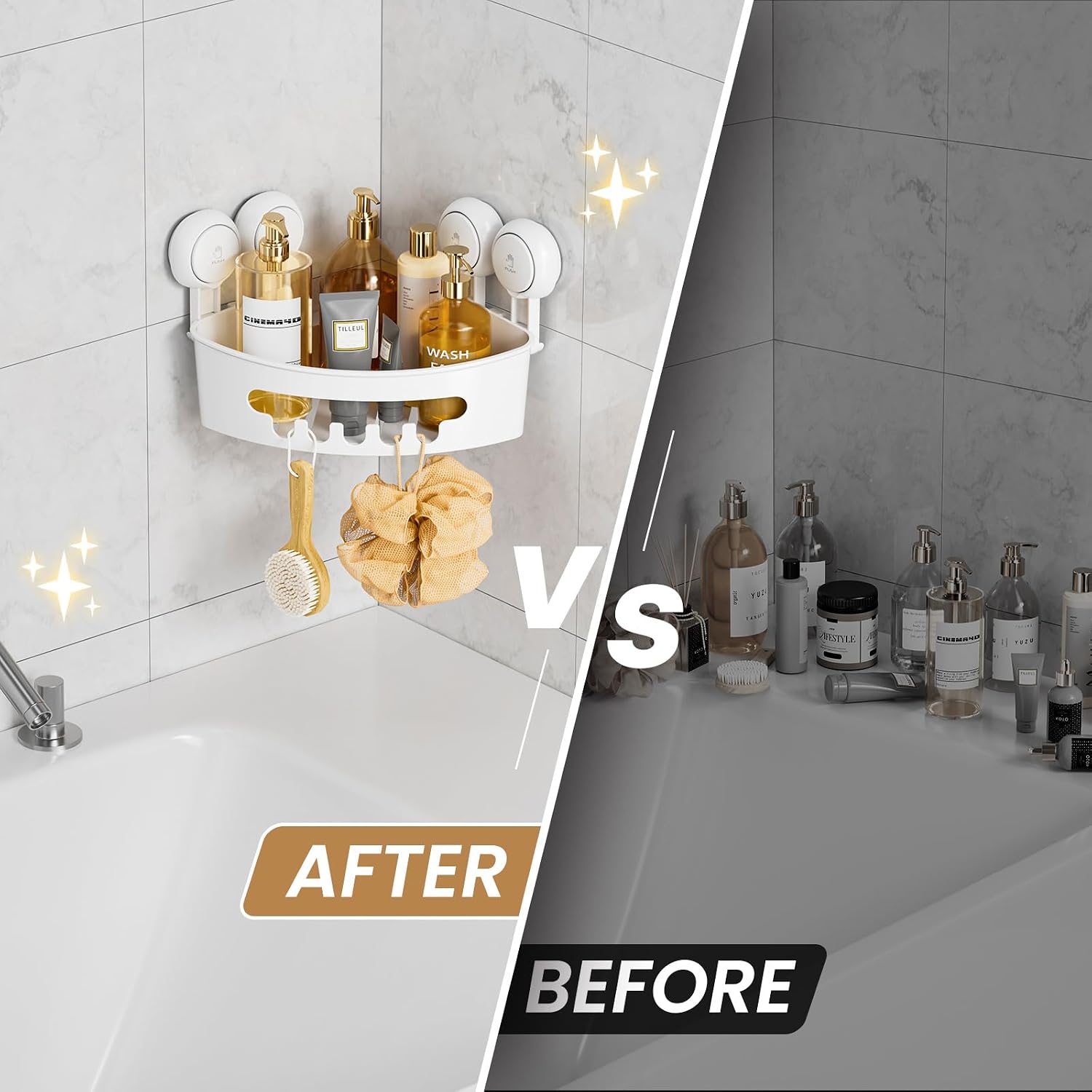 Thumbnail 6 de LEVERLOC Corner Suction Shower Caddy: No-Drill, Rust-Free Corner Shelf
