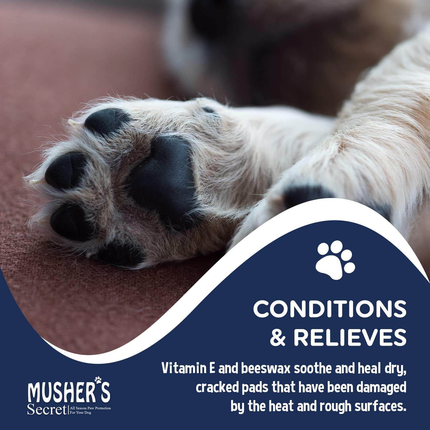 Detalle 2 de Musher's Secret Blue Paw Wax — All-Natural Dog Paw Protection