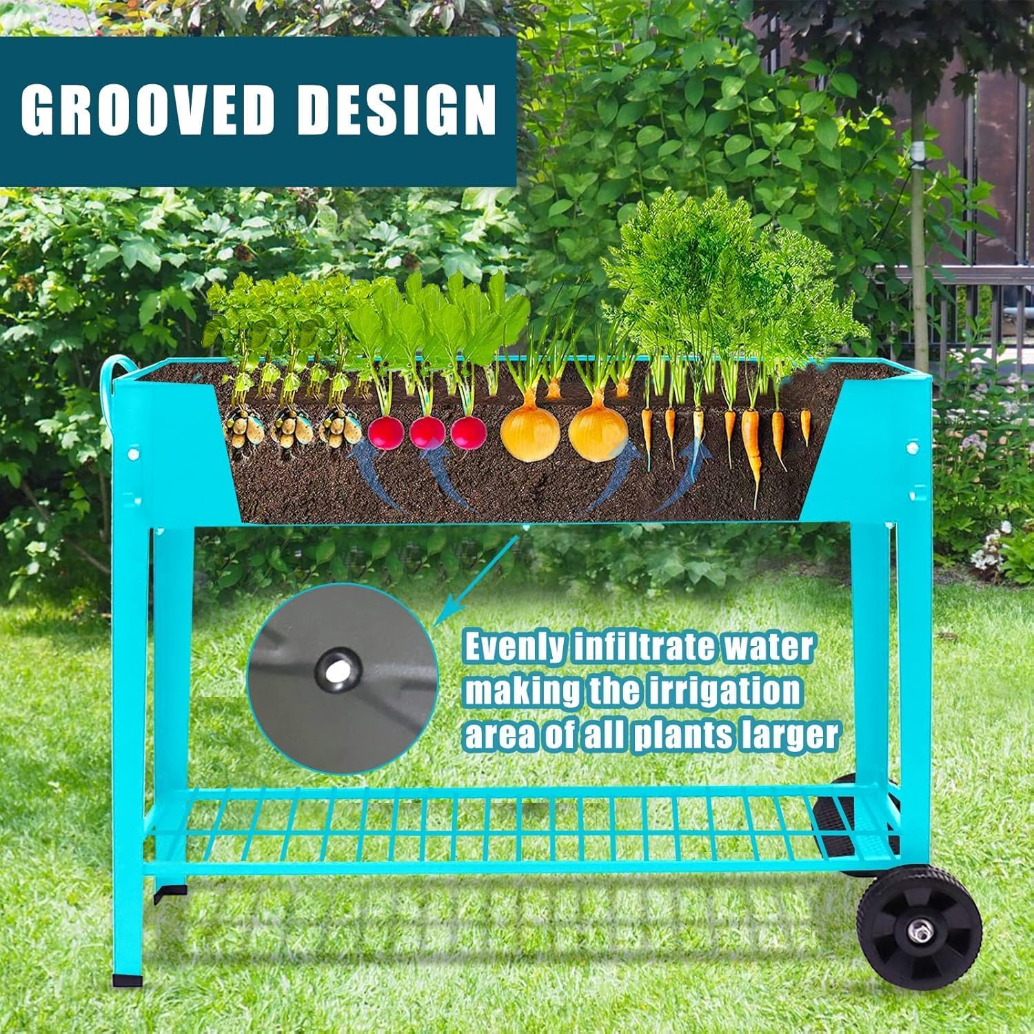 Thumbnail 2 de Huhote Raised Garden Bed 101x28x80 cm