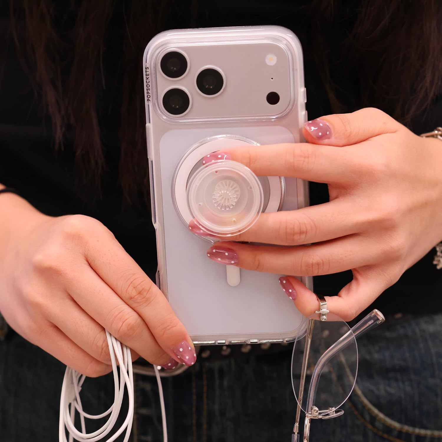 Thumbnail 5 de PopSockets 806827 PopGrip MagSafe スマホグリップ＆スタンド クリア・アダプターリング付き