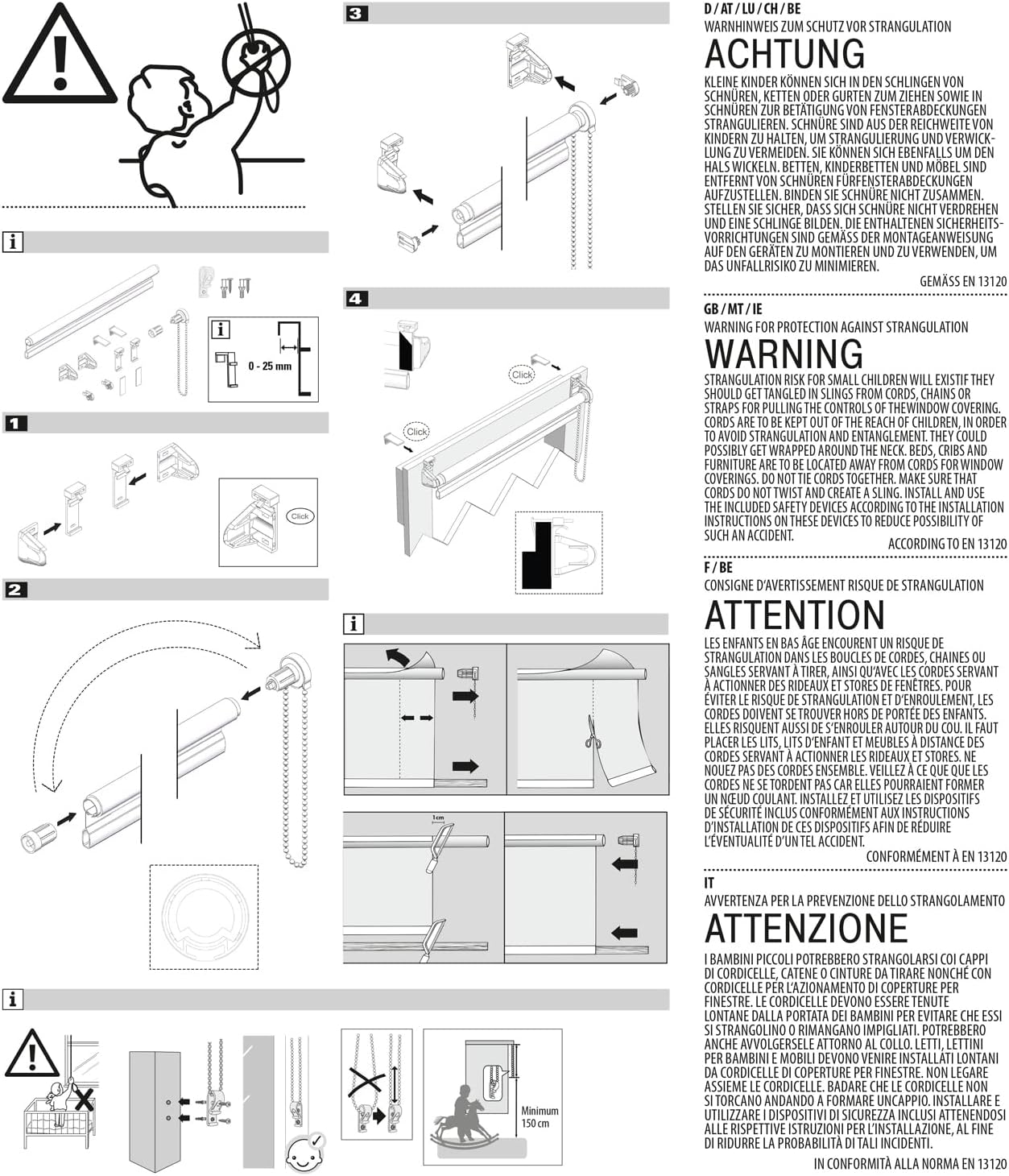 Thumbnail 5 de Deco Company Store Enrouleur à clipser, Store opaque anthracite 45x150 cm🧱