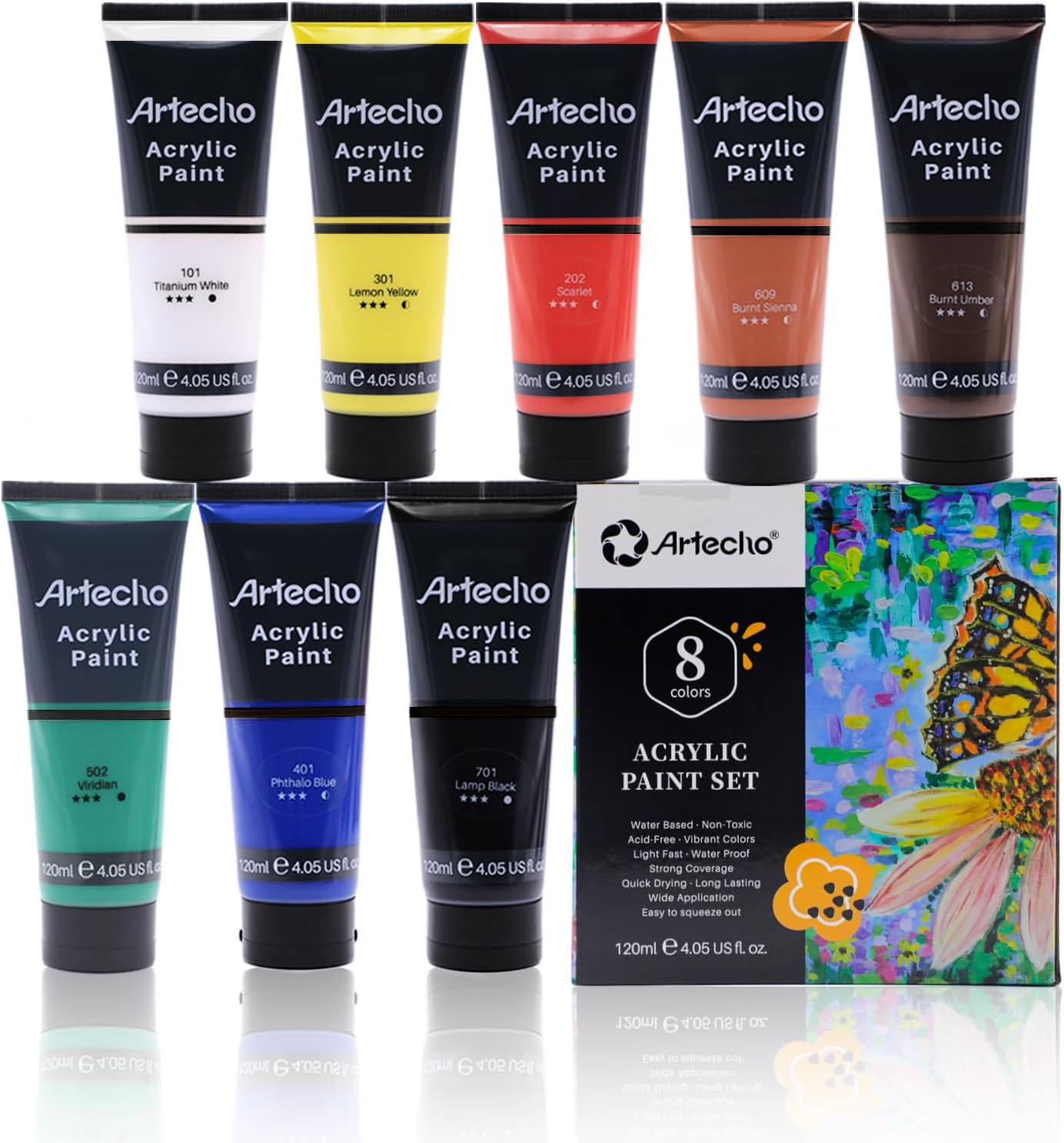 Detalle 2 de Artecho Brown Acrylic Paint (120ml) – Single Pigment, High Coverage