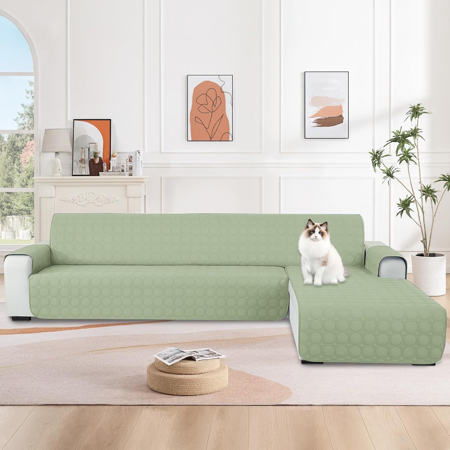 Detalle de Ystyle Copridivano impermeabile con penisola reversibile (verde menta)