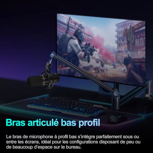 Detalle de Socodox Bras de Microphone à Profil Bas pour Streaming & Podcasting