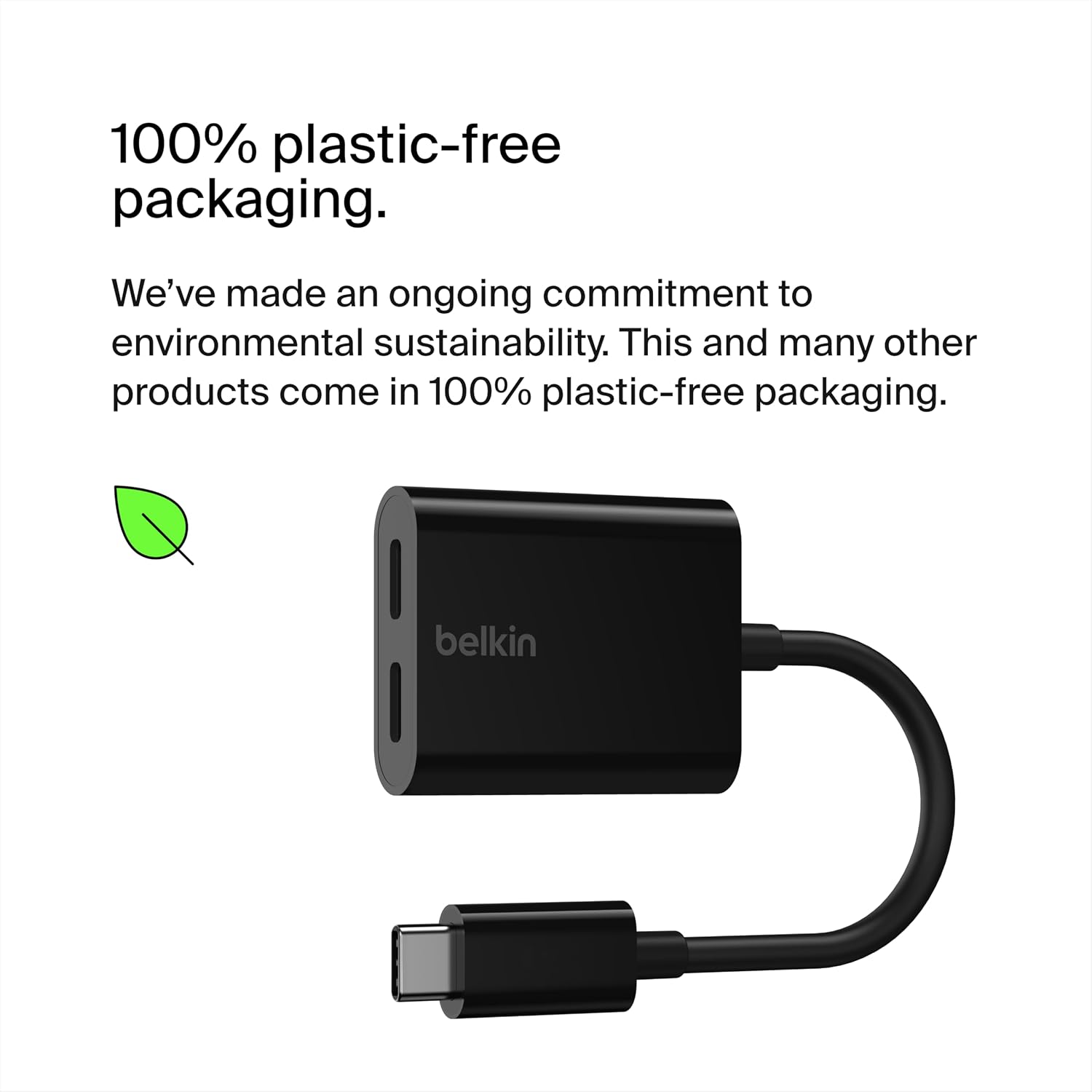 Detalle 1 de Belkin F7U081btBLK USB-Cオーディオ・充電アダプター 2ポート・最大60W対応