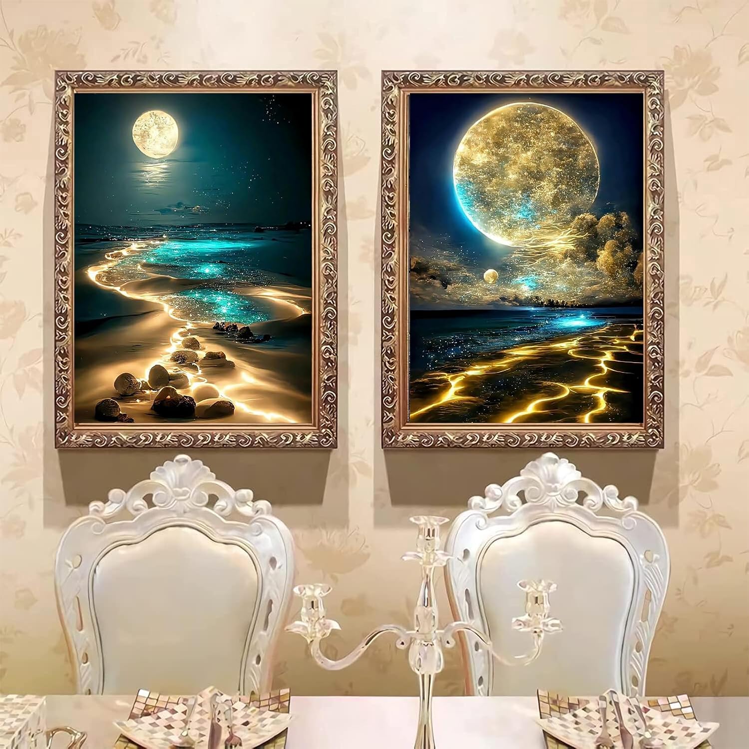 Detalle 2 de Qianbaiuk Diamond Painting Set – 2er-Pack Diamond Painting Strands für Erwachsene (12x16 Zoll)