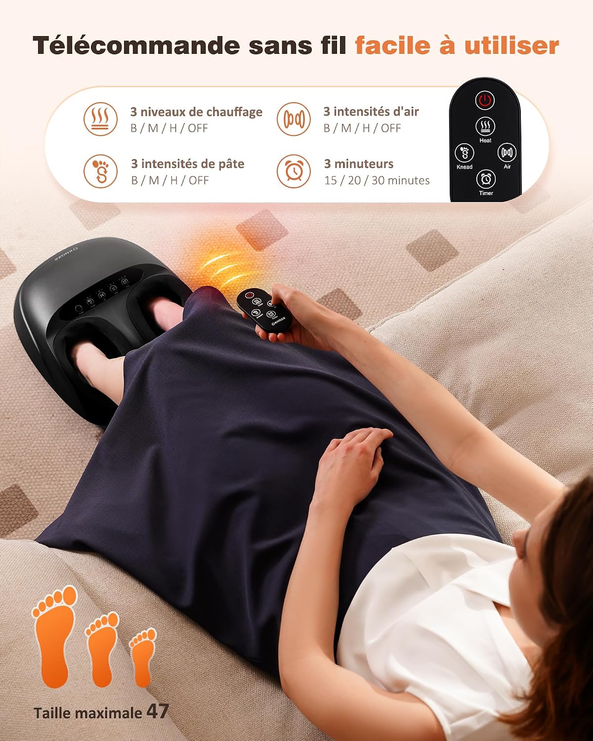 Detalle 2 de KNQZE Shiatsu Masseur de Pieds avec Chaleur