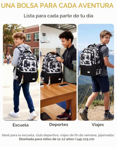 Thumbnail 7 de Amythe Mochilas Escolares Adolescentes 32 L con Correa para Carro, Negro