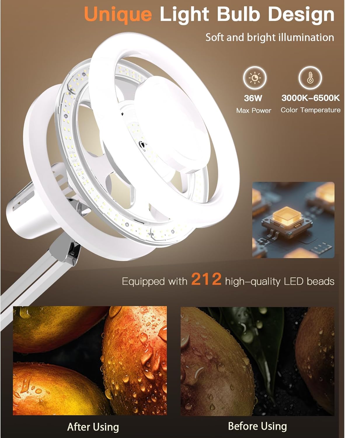 Thumbnail 2 de Arsoer LED Floor Lamp 36W with Stepless Dimming (3000K–6500K) and Remote