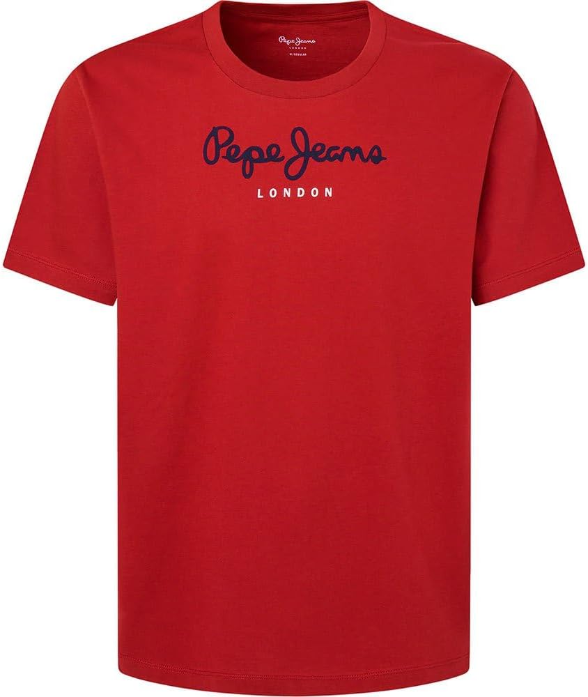 Detalle 2 de Pepe Jeans Herren Eggo V T-Shirt – schlichte Essentials mit markantem Logoprint
