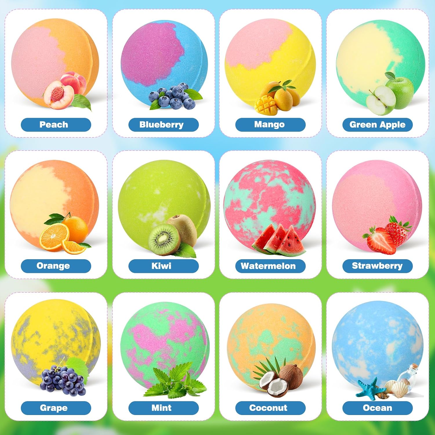 Detalle de Bath Bombs for Kids with Toys Inside: 12-Pack Bubble Bath Fizzies with Surprise Dog Playset