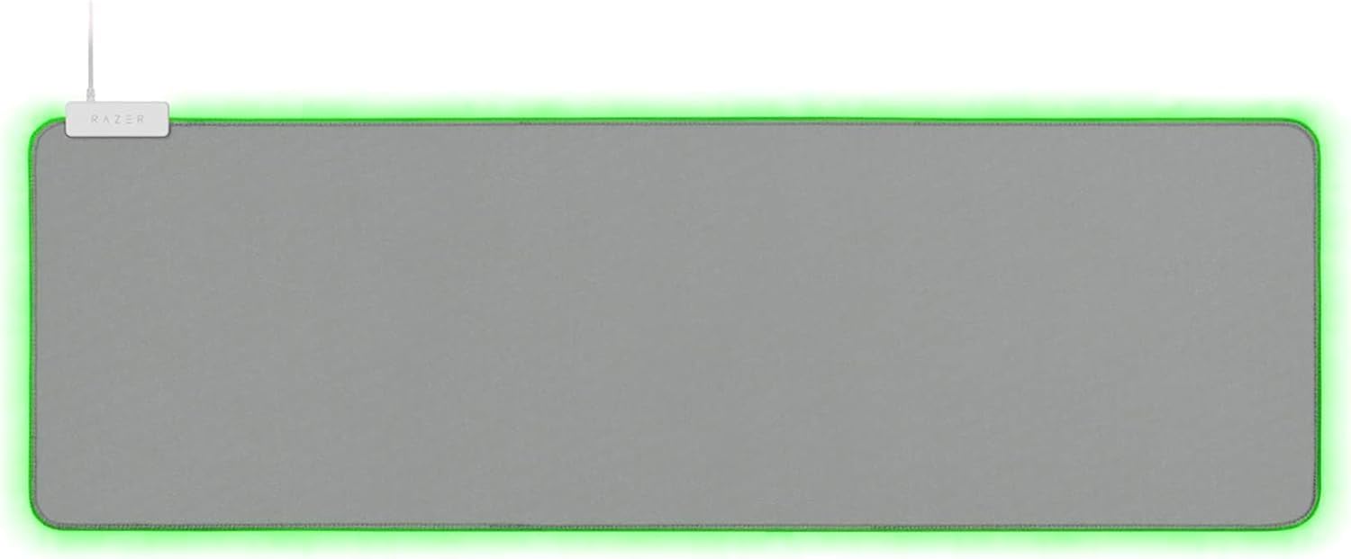 Detalle de Razer Goliathus Extended Chroma (Mercury) : tapis de souris gaming XXL avec RGB Chroma