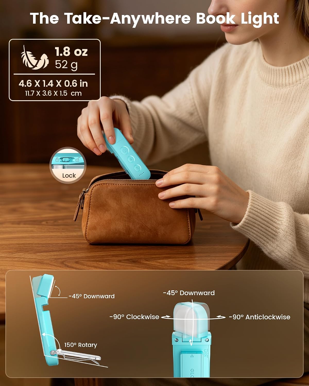 Detalle de Glocusent Book Light, 12 LEDs